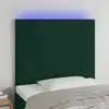 Image de Vidaxl Tête de lit avec LED, Vert foncé, 90x5x118/128cm, Velours