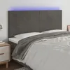 Image de vidaXL Hoofdbord LED 160x5x118/128 cm fluweel donkergrijs3122199