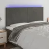 Image de vidaXL Hoofdbord LED 180x5x118/128 cm fluweel donkergrijs3122205