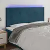 Image de Vidaxl Tête de lit avec LED, Bleu foncé, 180x5x118/128 cm