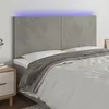Image de vidaXL Hoofdbord LED 200x5x118/128 cm fluweel lichtgrijs3122210