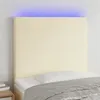 Image de vidaXL Tête de lit à LED Crème 90x5x118/128 cm Similicuir