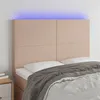 Image de vidaXL Hoofdbord LED 144x5x118/128 cm kunstleer cappuccinokleurig3122239