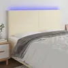 Image de vidaXL Tête de lit à LED Crème 160x5x118/128 cm Similicuir