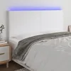 Image de Tête de lit à LED Blanc 180x5x118 128 cm Similicuir