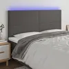 Image de vidaXL Hoofdbord LED 200x5x118/128 cm kunstleer grijs3122256