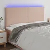 Image de vidaXL Hoofdbord LED 200x5x118/128 cm kunstleer cappuccinokleurig3122257