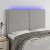 Image de vidaXL Hoofdbord LED 144x5x118/128 cm stof lichtgrijs3122282