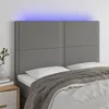 Image de vidaXL Hoofdbord LED 144x5x118/128 cm stof donkergrijs3122283