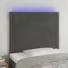 Image de Vidaxl Tête de lit avec LED, Gris foncé, 100x5x118/128 cm, Velours