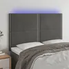 Image de vidaXL Hoofdbord LED 144x5x118/128 cm fluweel donkergrijs3122333
