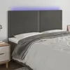 Image de Vidaxl Tête de lit avec LED, Gris Foncé, 160x5x118/128 cm, Velours