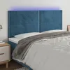 Image de vidaXL Hoofdbord LED 160x5x118/128 cm fluweel donkerblauw3122342