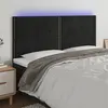 Image de vidaXL Hoofdbord LED 180x5x118/128 cm fluweel zwart3122346