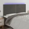 Image de vidaXL Hoofdbord LED 200x5x118/128 cm fluweel donkergrijs3122351