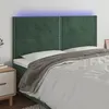 Image de vidaXL Hoofdbord LED 200x5x118/128 cm fluweel donkergroen3122353