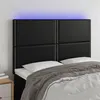 Image de vidaXL Hoofdbord LED 144x5x118/128 cm kunstleer zwart3122374