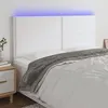 Image de vidaXL Hoofdbord LED 200x5x118/128 cm kunstleer wit3122393