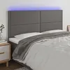Image de vidaXL Hoofdbord LED 200x5x118/128 cm kunstleer grijs3122396