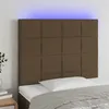 Image de vidaXL Hoofdbord LED 90x5x118/128 cm stof donkerbruin3122409