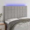 Image de vidaXL Hoofdbord LED 144x5x118/128 cm stof lichtgrijs3122422