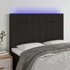 Image de vidaXL Hoofdbord LED 144x5x118/128 cm stof zwart3122424
