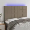 Image de vidaXL Hoofdbord LED 144x5x118/128 cm stof taupe3122426