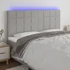 Image de Vidaxl Tête de lit avec LED, Gris clair, 160x5x118/128 cm, Tissu