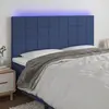 Image de Vidaxl Tête de lit avec LED, Bleu, 180X5X118/128 cm, Tissu