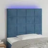 Image de vidaXL Hoofdbord LED 100x5x118/128 cm fluweel donkerblauw3122470