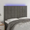 Image de vidaXL Hoofdbord LED 144x5x118/128 cm fluweel donkergrijs3122473