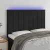 Image de vidaXL Hoofdbord LED 144x5x118/128 cm fluweel zwart3122474