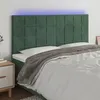Image de vidaXL Hoofdbord LED 160x5x118/128 cm fluweel donkergroen3122481
