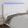 Image de vidaXL Hoofdbord LED 160x5x118/128 cm kunstleer wit3122521