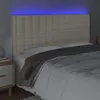 Image de vidaXL Tête de lit à LED Crème 160x5x118/128 cm Similicuir