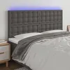 Image de vidaXL Hoofdbord LED 160x5x118/128 cm kunstleer grijs3122524