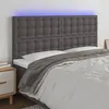 Image de vidaXL Hoofdbord LED 180x5x118/128 cm kunstleer grijs3122530