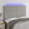 Image de vidaXL Hoofdbord LED 144x5x118/128 cm stof lichtgrijs3122562