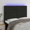 Image de vidaXL Hoofdbord LED 144x5x118/128 cm stof zwart3122564