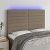 Image de vidaXL Hoofdbord LED 144x5x118/128 cm stof taupe3122566