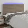 Image de vidaXL Hoofdbord LED 160x5x118/128 cm stof taupe3122574