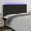 Image de vidaXL Hoofdbord LED 200x5x118/128 cm stof zwart3122588
