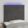 Image de vidaXL Hoofdbord LED 90x5x118/128 cm fluweel donkergrijs3122601