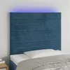 Image de vidaXL Hoofdbord LED 90x5x118/128 cm fluweel donkerblauw3122604