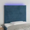 Image de vidaXL Hoofdbord LED 100x5x118/128 cm fluweel donkerblauw3122610