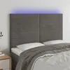 Image de vidaXL Hoofdbord LED 144x5x118/128 cm fluweel donkergrijs3122613