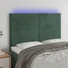 Image de vidaXL Hoofdbord LED 144x5x118/128 cm fluweel donkergroen3122615