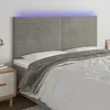 Image de vidaXL Hoofdbord LED 160x5x118/128 cm fluweel lichtgrijs3122618
