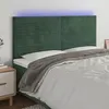 Image de vidaXL Hoofdbord LED 180x5x118/128 cm fluweel donkergroen3122627