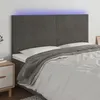 Image de vidaXL Hoofdbord LED 200x5x118/128 cm fluweel donkergrijs3122631